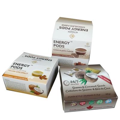 中国 工場製造者包装箱の商標の乳しよう蛋白質棒ディスプレイ・ケースのエネルギー バーの軽食の包装の紙箱 販売のため