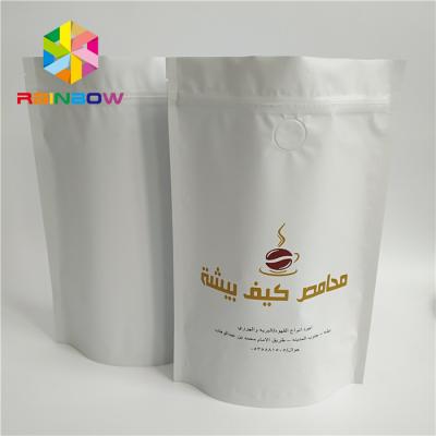 China Matte Finish Gravure Printing Coffee Bags With Valve And Zipper for sale