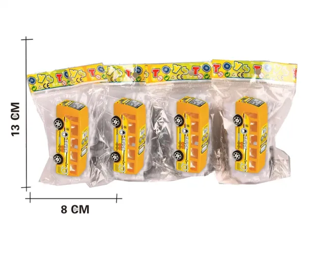 Hot-Selling Inertia Toy Automobile Friction Drive Bus Inertia Zhongba Automobile Toy Yellow OPP Bag OEM