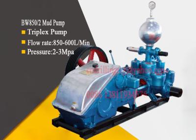 China Deep Hole Drilling Mud Pump , Hydraulic Plunger Triplex Heavy Duty Slurry Pump BW850/2 for sale