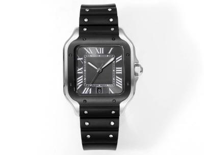 China Reloj de pulsera con correa de cuero sofisticado con correa negra 3 cajeros automáticos resistente al agua en venta
