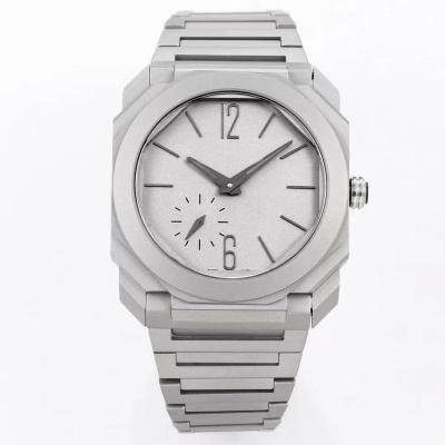 China Silver Case Stainless Steel Wrist Watches 20mm Band Width Fold Over Clasp for sale