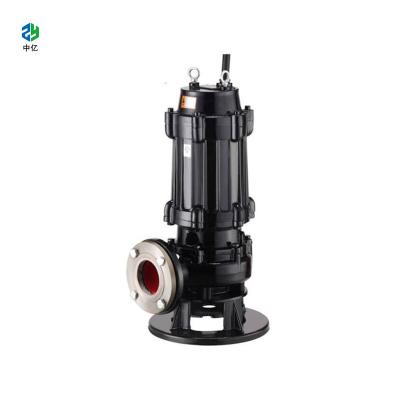 China WQK SS304 sewage submersible pump Sump Pumps with grinder impeller power from 0.75-350kw .color can be  blue ,black and for sale