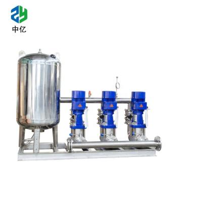 China Frequency booster water pump Water Supply  equipment 1standby 1start .SS304 material pump with piplien and pressure tank for sale