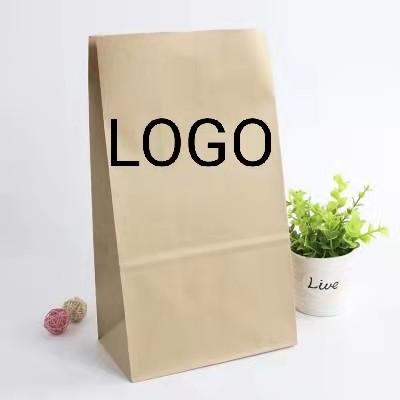 China Custom Logo Packing Bag Print Grocery White Brown Kraft Paper Gift Bag for sale