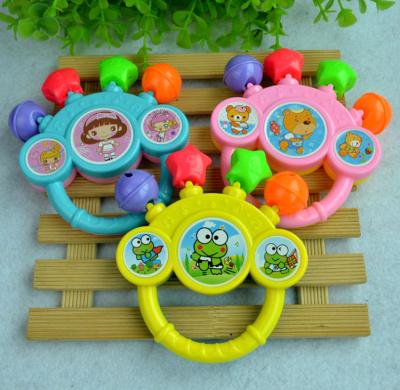 China Bright Color Plastic Cartoon Safe Toys Hand Rattle Bell For Children for sale