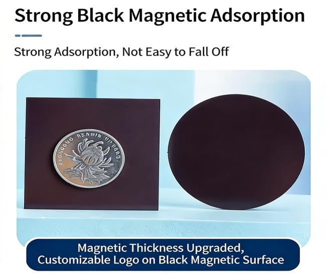 Strong magnetic attraction demonstration holding paper securely