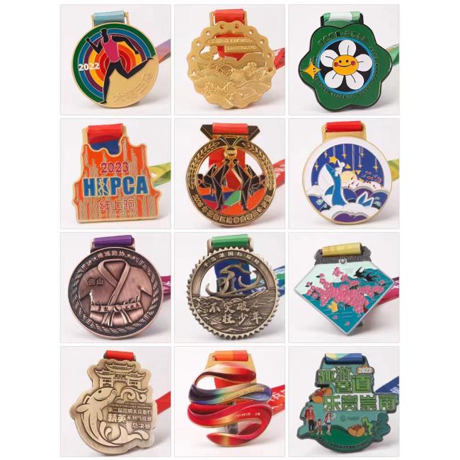 Academic achievement medal with enamel coloring and custom lanyard