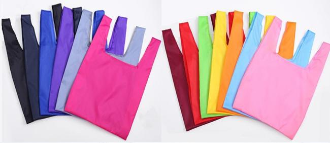 Foldable shopping bag product view showing compact design