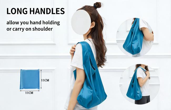 Close-up view of bag material and construction details