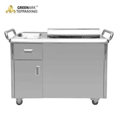 China Stainless Steel Gas Outdoor Mobile Teppanyaki Griddle for Steak Frying for sale