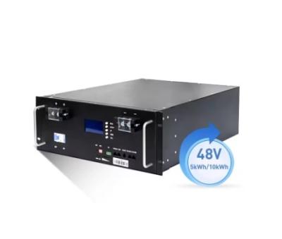 China 48V 100Ah 200Ah Rackmount Lifepo4 Battery With LCD Display BMS Lithium Batteries 5kwh 10kwh for sale