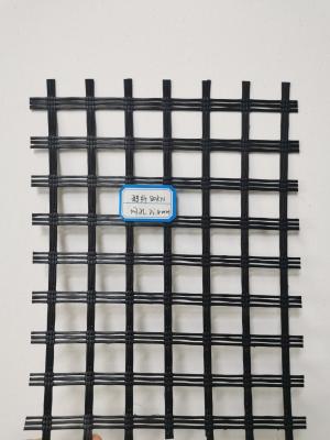 China Weaving Covering Fiberglass Geogrid Roadbed Strengthen Black Biaxial for sale