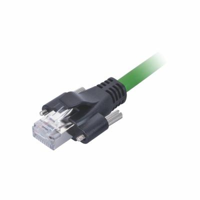 China Green PVC RJ45 Patch Cord Locking Screw 1.5A Cat5e Ethernet Patch Cable for sale