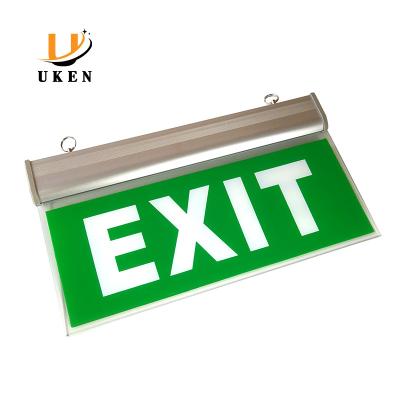 China Hanging Green Running Man Emergency Light Fire Safety Exit Sign With Battery Back Up for sale