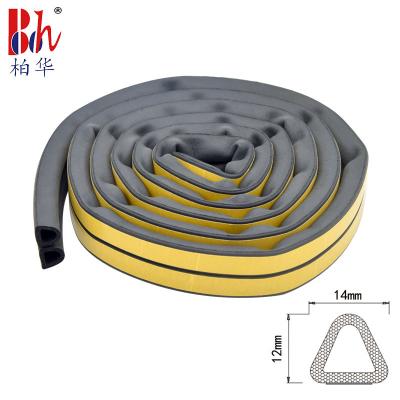 China Big D Shape EPDM Rubber Seals Self Adhesive Anti Collision 14*12mm for sale