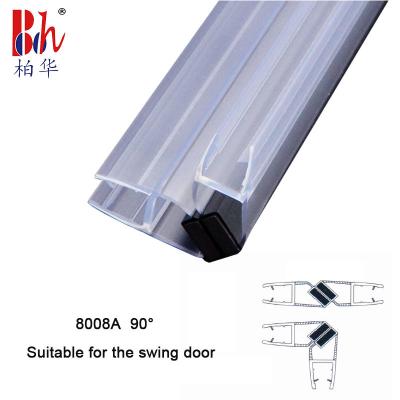 China a porta magnética do PVC da tira do selo de porta do chuveiro do banheiro de 10mm 90° Weatherstrip à venda