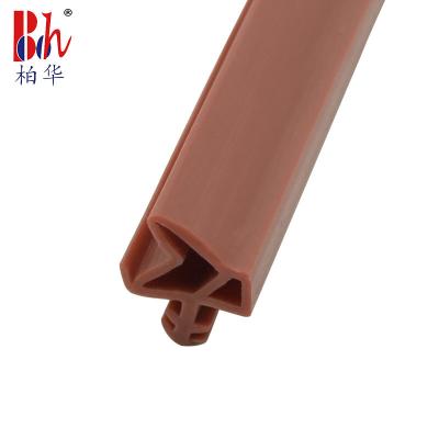 China TPE Rubber Wooden Door Seal Strip Double Hole Irregular Shape With Folding Side for sale