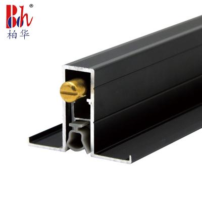 China Black Acoustic Automatic Door Bottom Seals Aluminium Material With Side Edge for sale