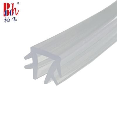 China Transparent PVC Weather Stripping Soft Glass Clip Strips For 5mm Glass for sale