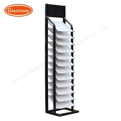 China Metal Ceramic Floor Stand Stone Boards Tile Display Rack for sale