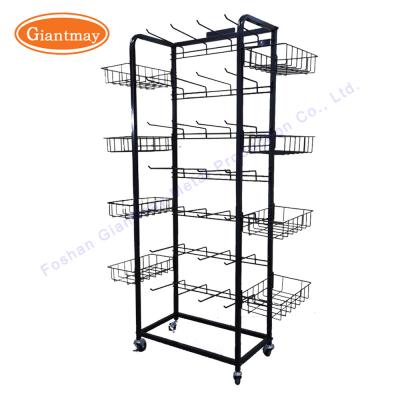 China Potato Chip Display Candy Stand Wire Mesh Basket Shelf for sale