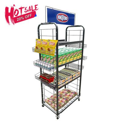 China Potato Chip Shelf Biscuit Display Chocolate Store Snack Stand for sale