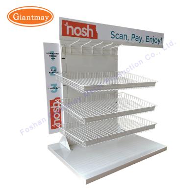 China Snack Metal Shelf for Retail Shop Chips Display Stand Basket for sale