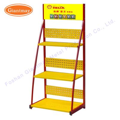 China Advertising Stands Gas Rack with Shelf Oil Display for sale