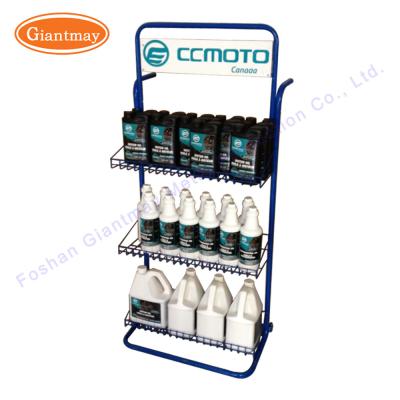 China Gas Station Metal Display Stands Oil Bottle Rack for sale