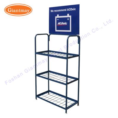 China 3 Tiers Metal Display Stand Rack For Battery for sale