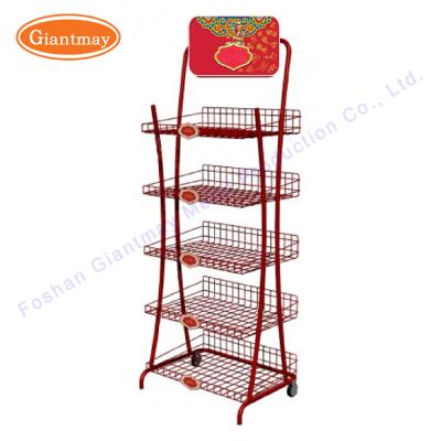 China Biscuit Food  5 Tiers snack display stands For Chips for sale