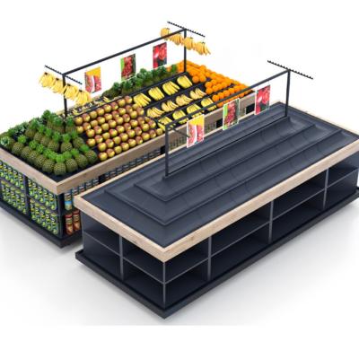 China 3 Tier Supermarket Fruits And Vegetables Display Racks Shelf Units Food Equipment for sale