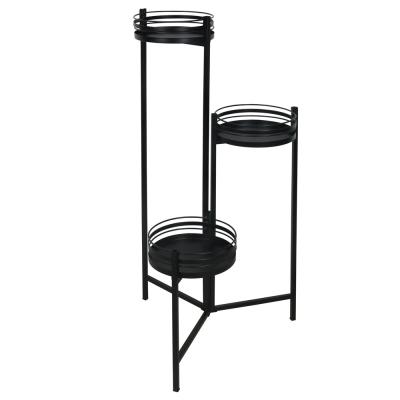 China 3 Piece  Plant Stand Display Shelf Cast Iron 30cm 3 Tier Plant Pot Stand Holder for sale
