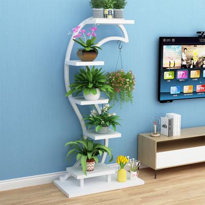 China Indoor Plant Stand Display Shelf Iron 4 Tier 3 Step Flower Pot Stand Multi-Layer for sale