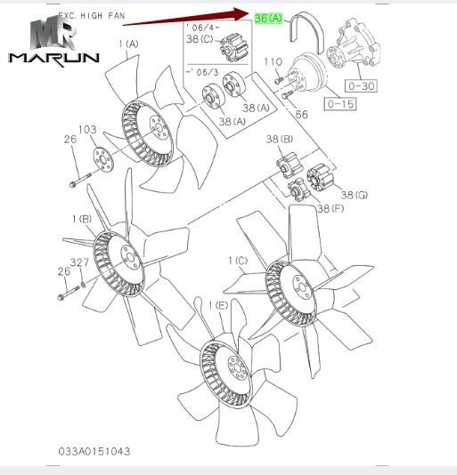 Fan Belt Cooling Fan Belt for Zx200-3 4HK1 Diesel Engine