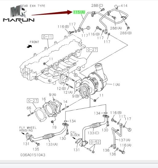 Turbocharger Water Pipe 8973658191 for 4HK1 Diesel Engine