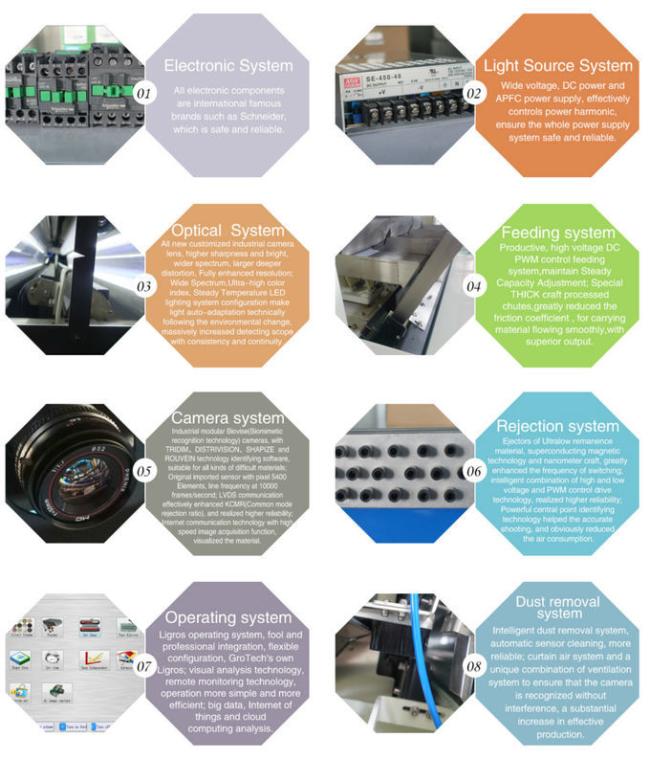 Plastic Color Sorter for Recycling Industries CCD Optical plastic color sorting machine
