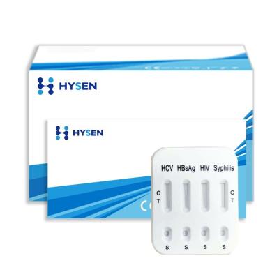 China Plastic HBsAg/HCV/HIV/Syphilis Combo Rapid Test and with Online Technical Support for sale