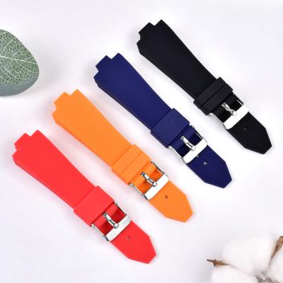 China Custom Watch Strap 10mm Soft Silicone Rubber 4 Colors Watch Strap Bands for sale
