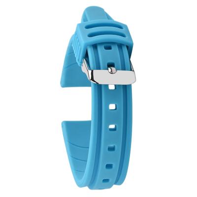 China Trendy Silicone Rubber Watch Band Narrow Straps Multi Color With Square Holes for sale