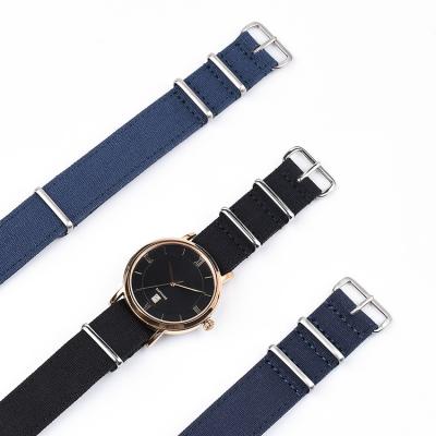 China NATO Style Canvas Strap Watch Band 26mm One Piece With Thread Holes for sale