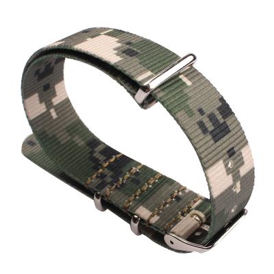 China Three Loops Watch Strap , One Buckle Nylon Strap 20mm Camouflage Color for sale