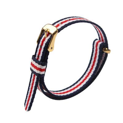 China Stripe Print 16mm Width Nylon Fabric Watch Strap ROHS approval for sale