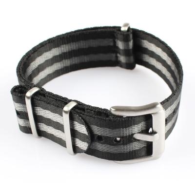 China Seatbelt Nylon Velcro Watch Band , 18mm Striped Nylon Watch Band for sale
