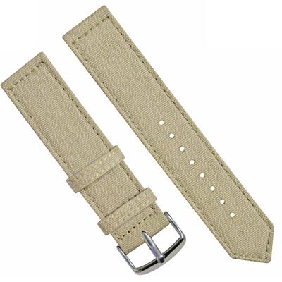 China 20mm Canvas Strap Watch Band , Two Pieces Wrist Band Strap With Buckle for sale