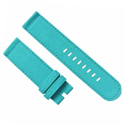 Chine tissu bleu cyan variable de toile de bande de montre de 16mm avec la couleur multi à vendre