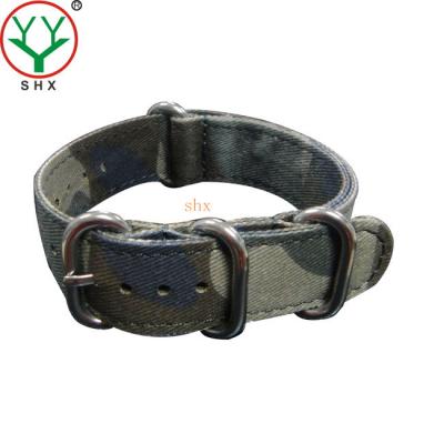 China Camouflage Canvas Zulu Strap , Canvas 20mm Watch Strap Army Style for sale
