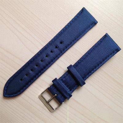 China 20mm Canvas And Leather Watch Strap Simple Stylish ROHS Certification for sale