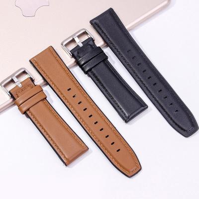 China 22mm Luxury Leather Watch Straps Combination Silicone Watch Band For Huawei GT for sale